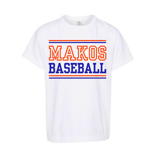 Makos Baseball White Varsity Shirt