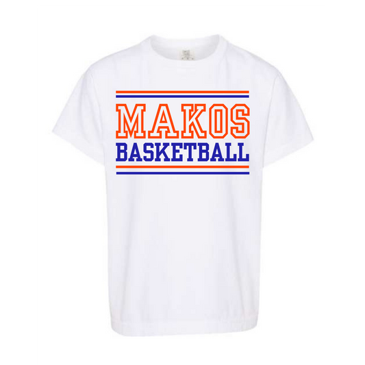 Makos Basketball White Varsity Shirt